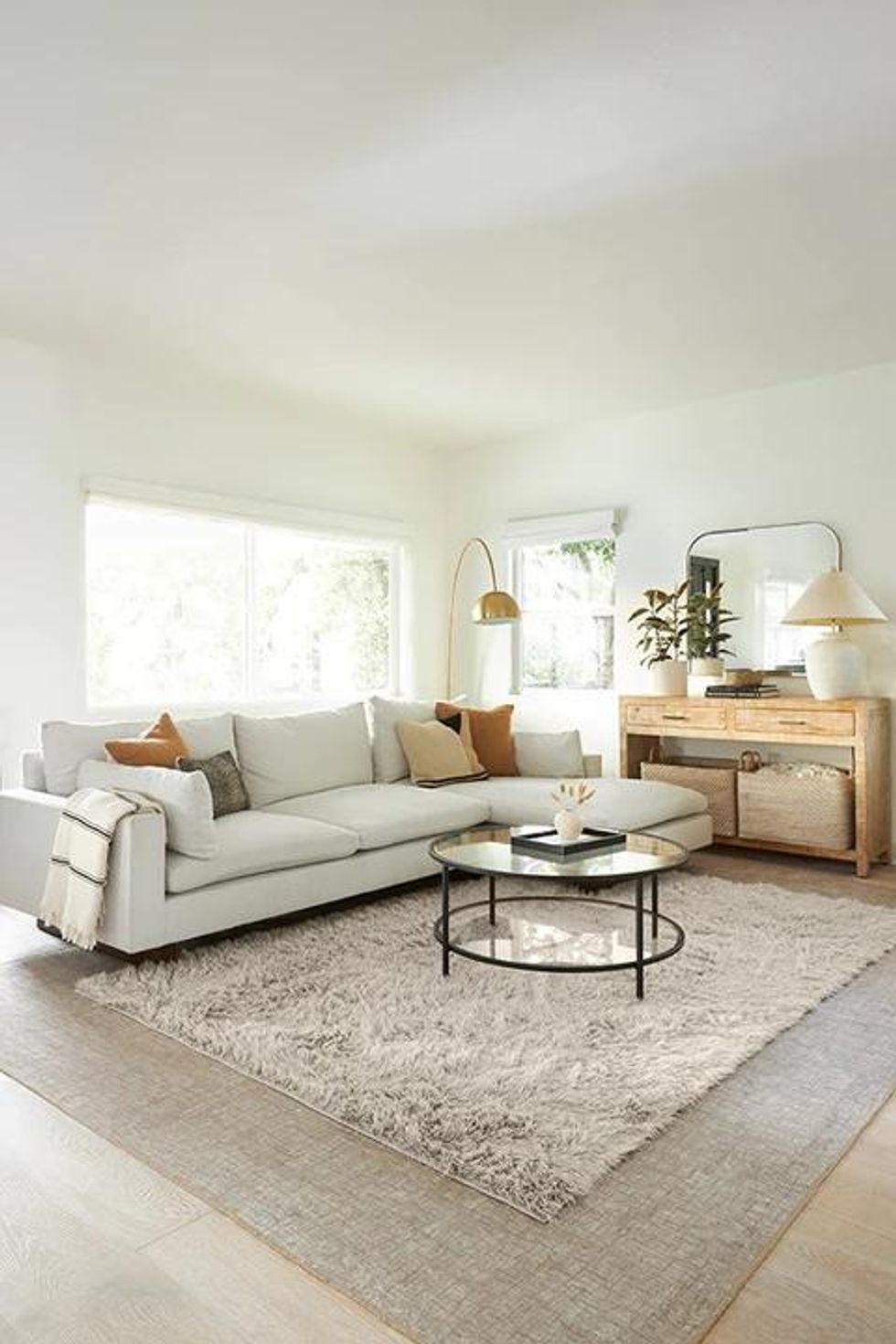 Ruggable rug placed in a modern living room