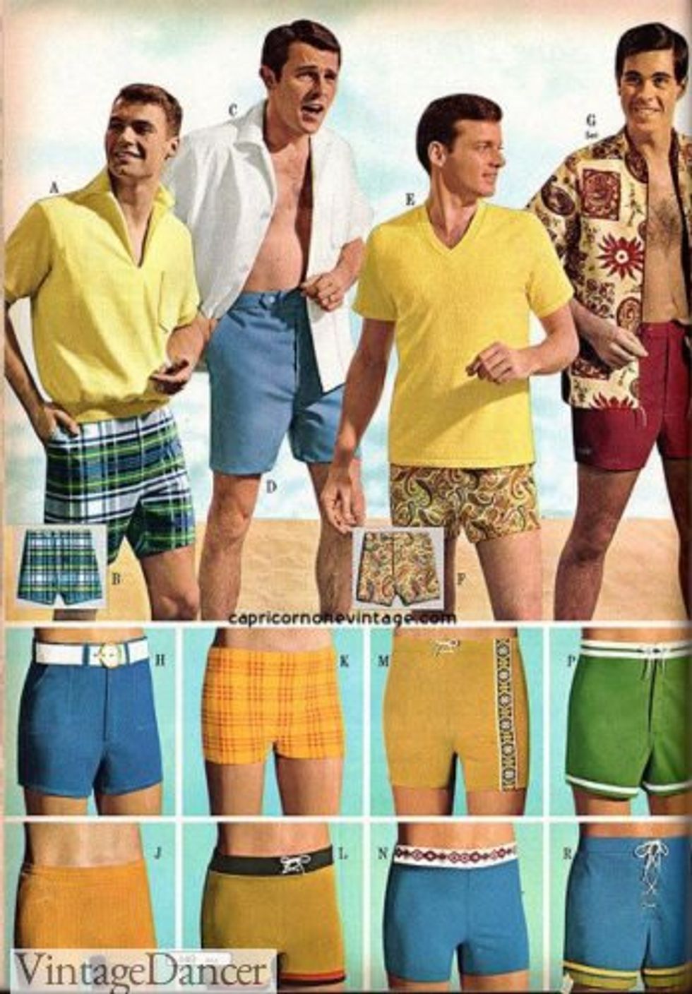 60's mens shorts