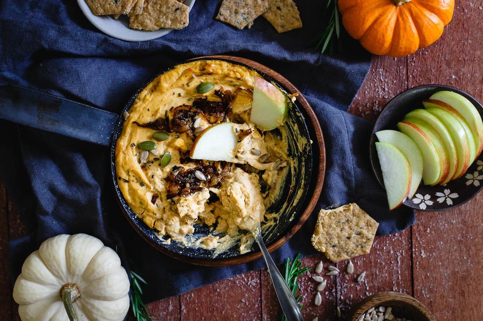 Best Dip Recipes Pumpkin Goat Cheese Caramelized Onion Dip Running to The Kitchen